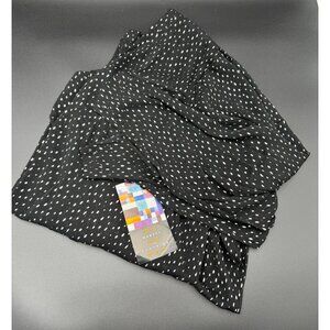 We Be Bop V-Neck Chiffon‎ Fabric Black Silver Metallic Pullover Tunic 5X